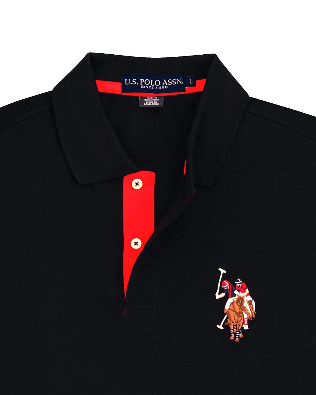 Regular Fit Pique Polo Shirt in Black