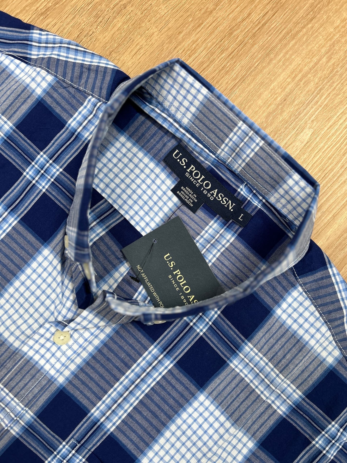 U S Polo Assn Regular Fit Blue Plaid Shirt