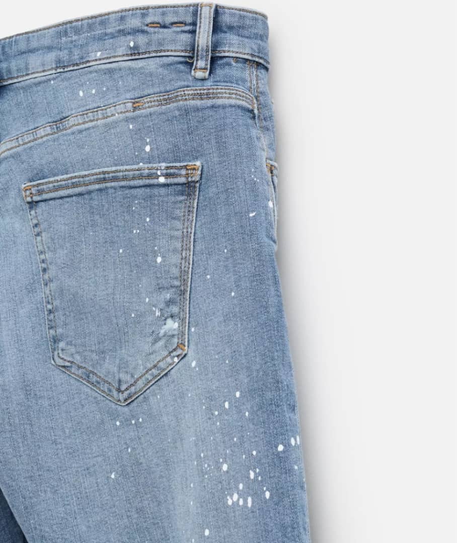 Zara Skinny Fit Ripped Blue Denim
