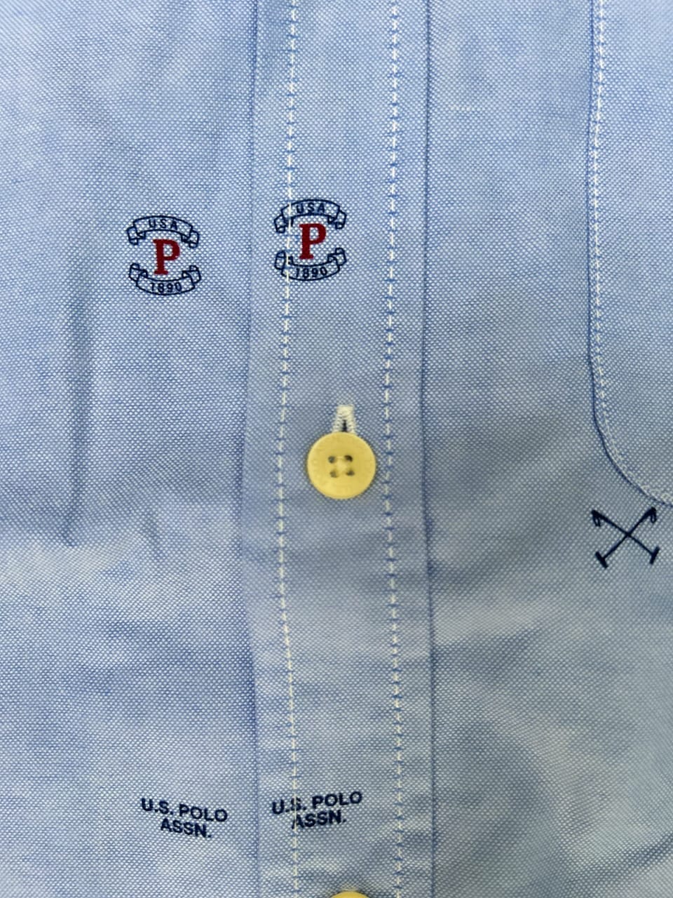 U S Polo Assn Regular Fit Oxford Cotton All Over Print Shirt in Blue