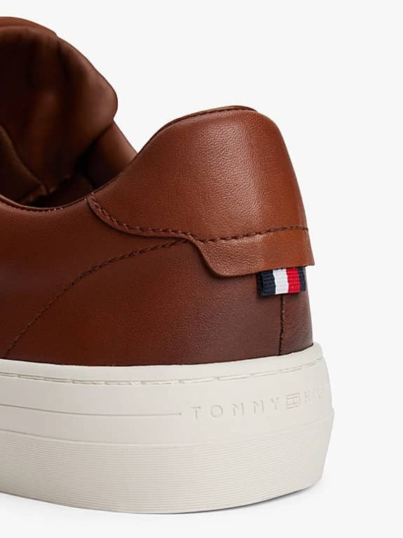 Tommy Hilfiger Brown Leather Trainers