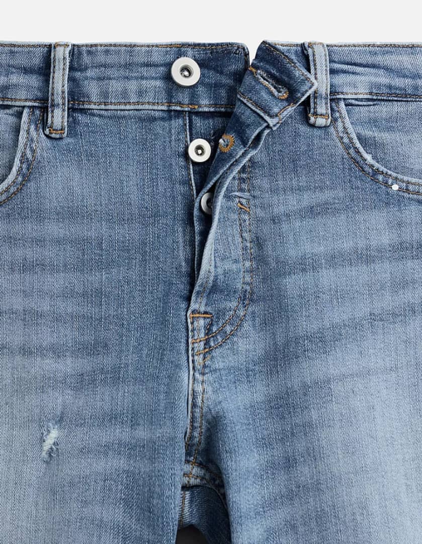 Zara Skinny Fit Ripped Blue Denim