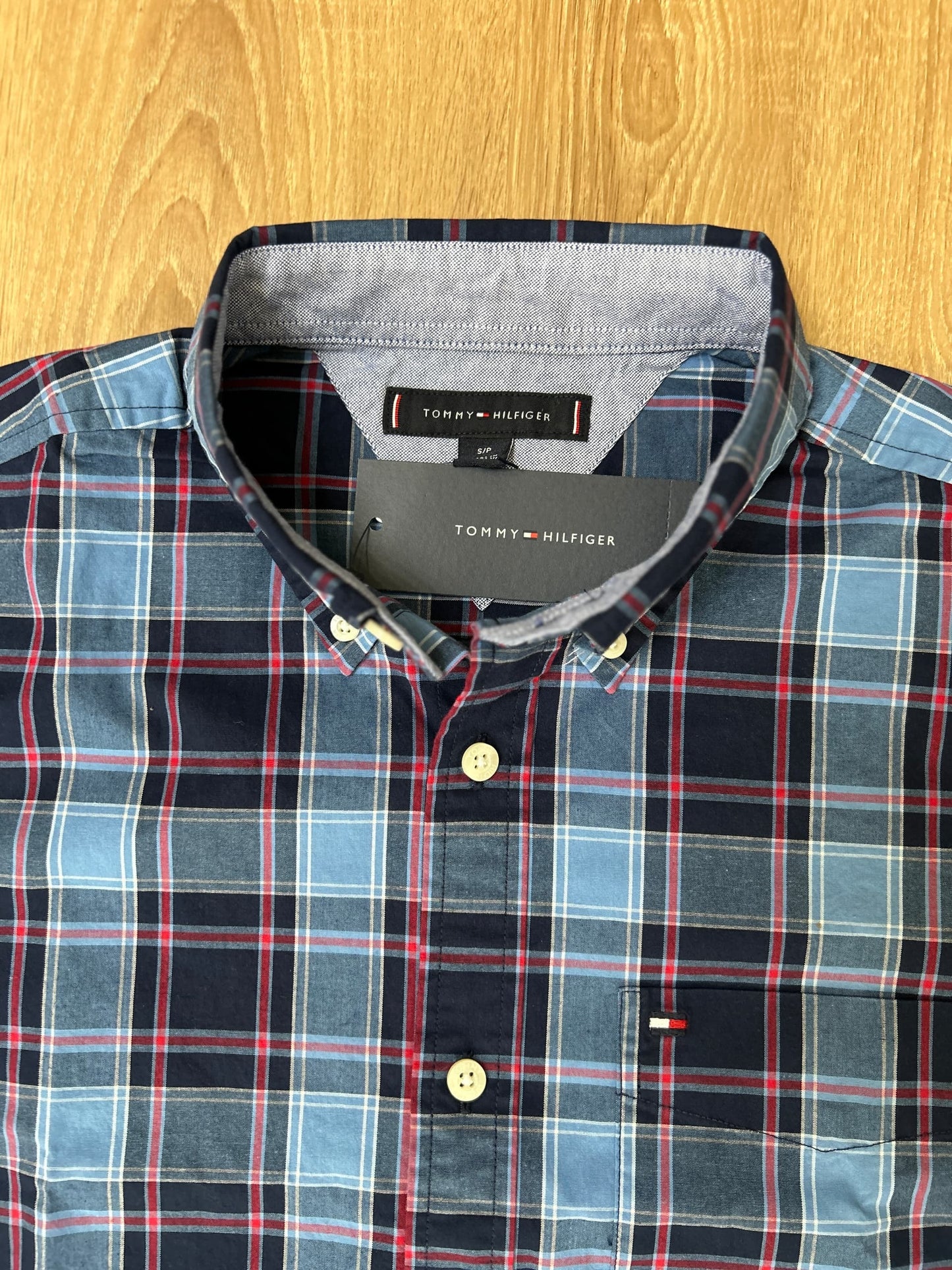 Tommy Hilfiger Regular Fit Cotton Shirt in Blue Plaid