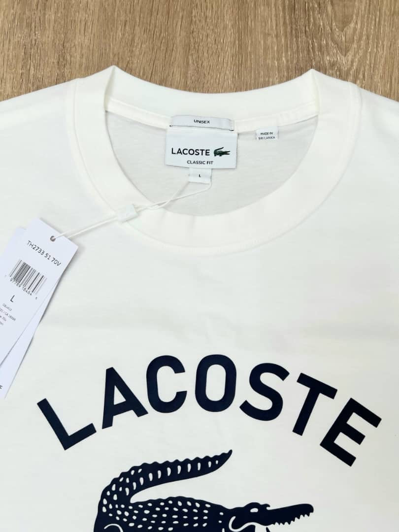Lacoste Regular Fit Cotton Shirt in Off White