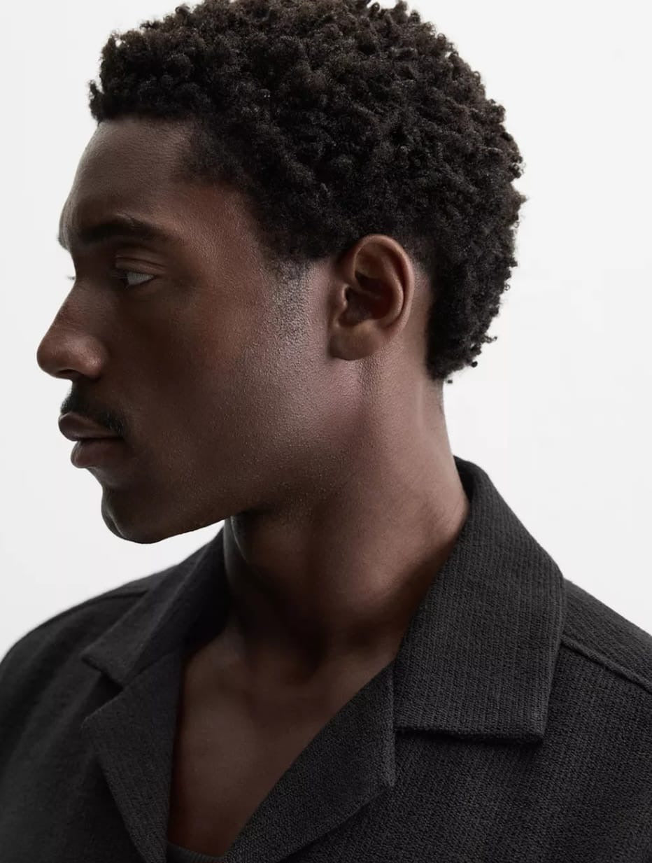 Zara Black Textured Shirt