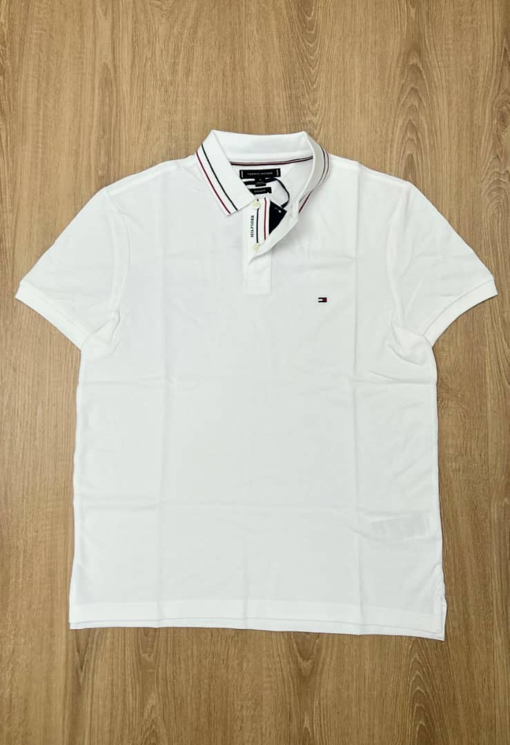 Tommy Hilfiger Regular Fit White Polo Shirt With Stitch Detail
