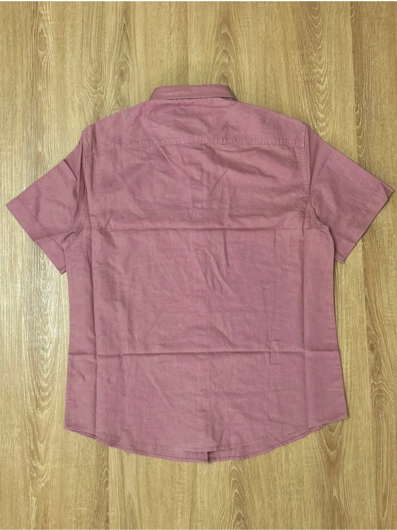 River island Regular Fit Linen/ Cotton Shirt in Mauve