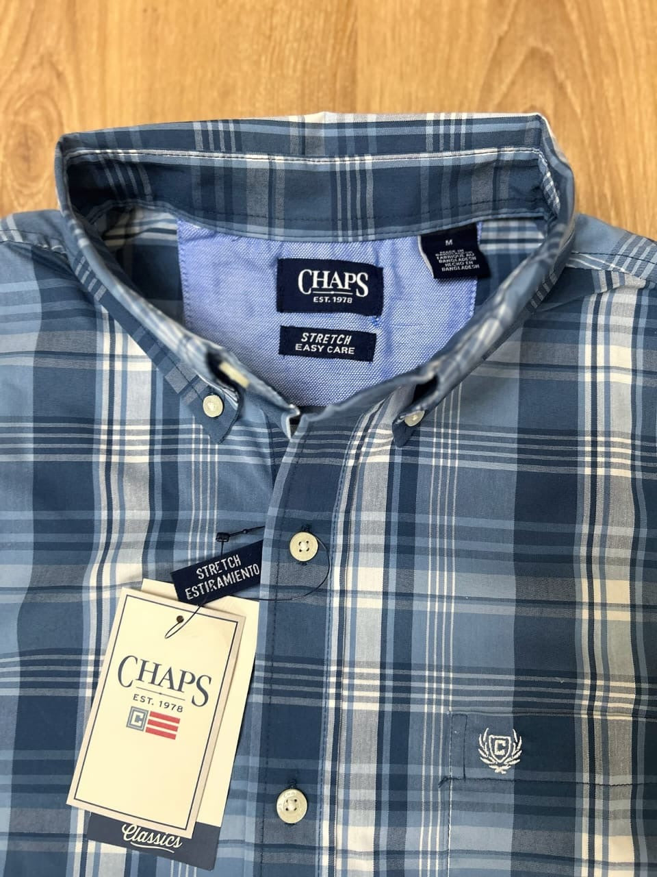 Chaps Regular Fit Cotton Shirt in Blue