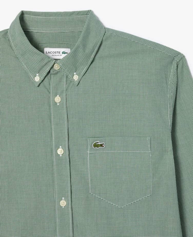 Lacoste Regular Fit Gingham Poplin Shirt