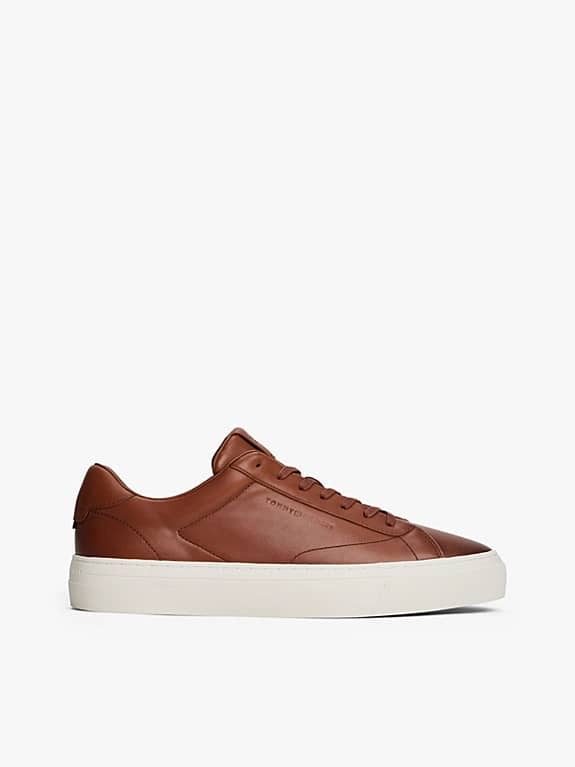 Tommy Hilfiger Brown Leather Trainers