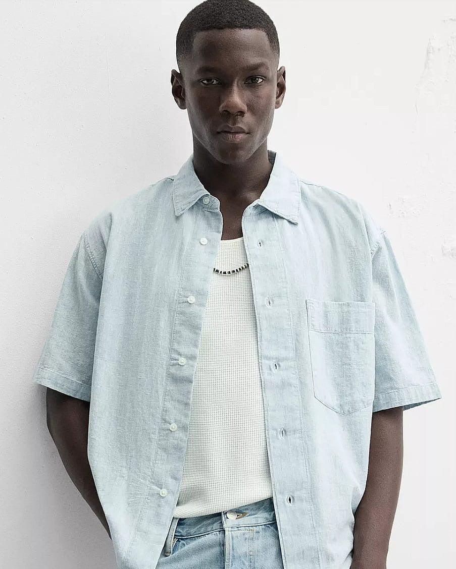 Zara Contrast Denim Shirt