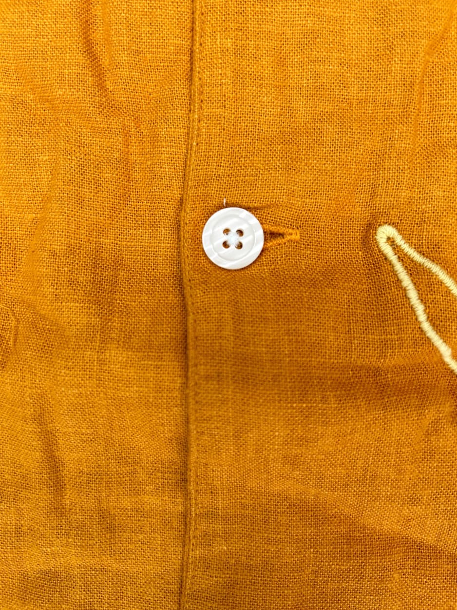 Topman Textured Cotton Shirt in Orange