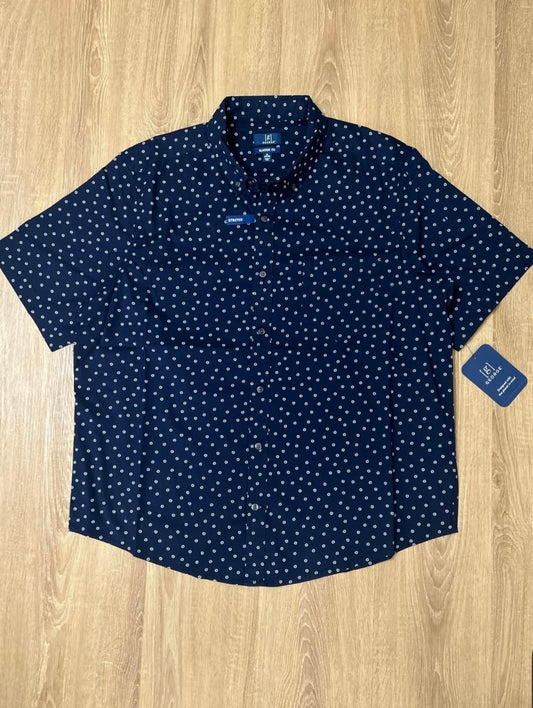 George Regular Fit Oxford Cotton Shirt in Navy Pattern