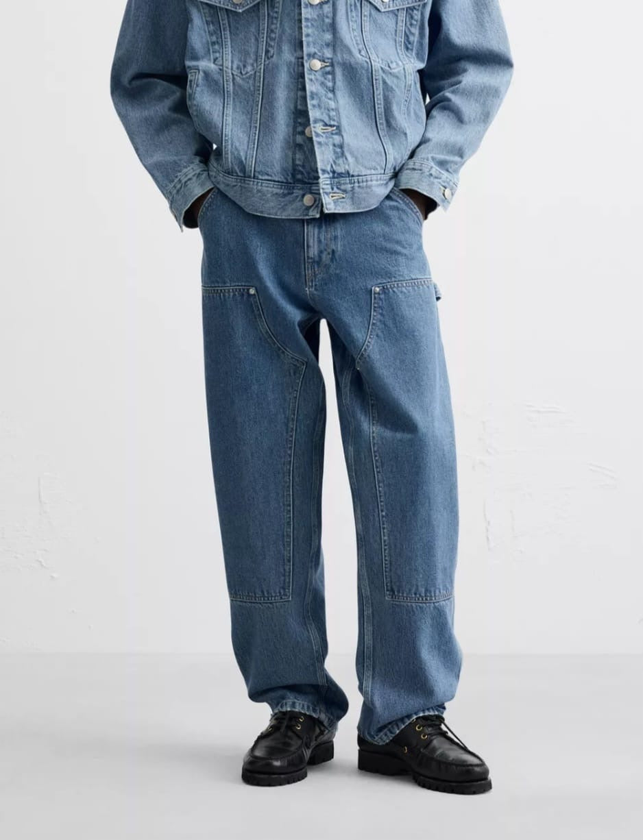 Zara Straight Fit Blue Carpenter Denim