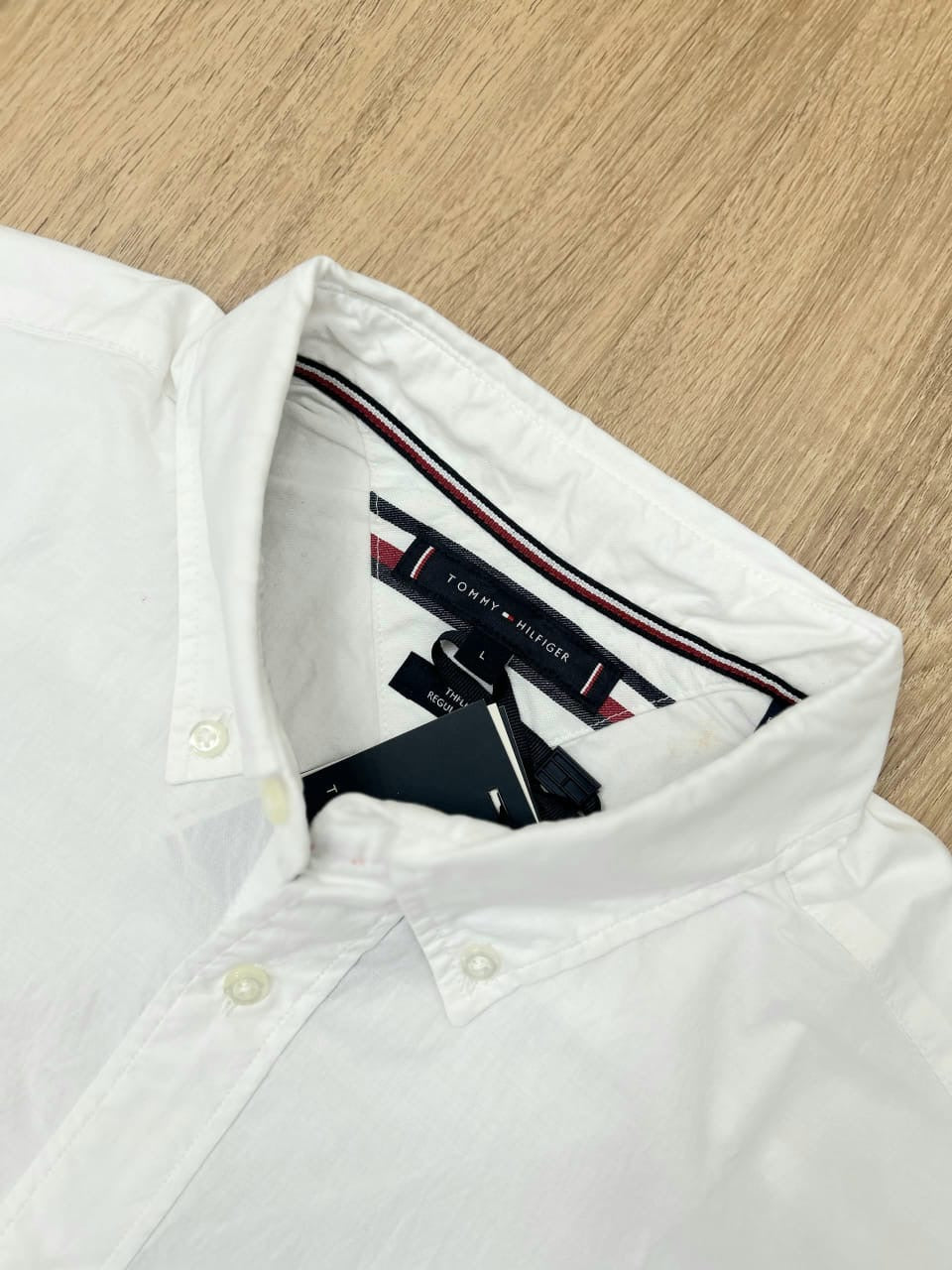 Tommy Hilfiger Regular Fit Poplin Cotton Shirt in white