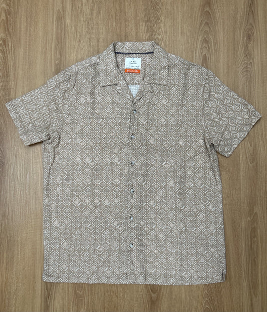 M B X Regular Fit Textured Shirt in Oat meal