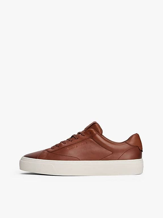 Tommy Hilfiger Brown Leather Trainers
