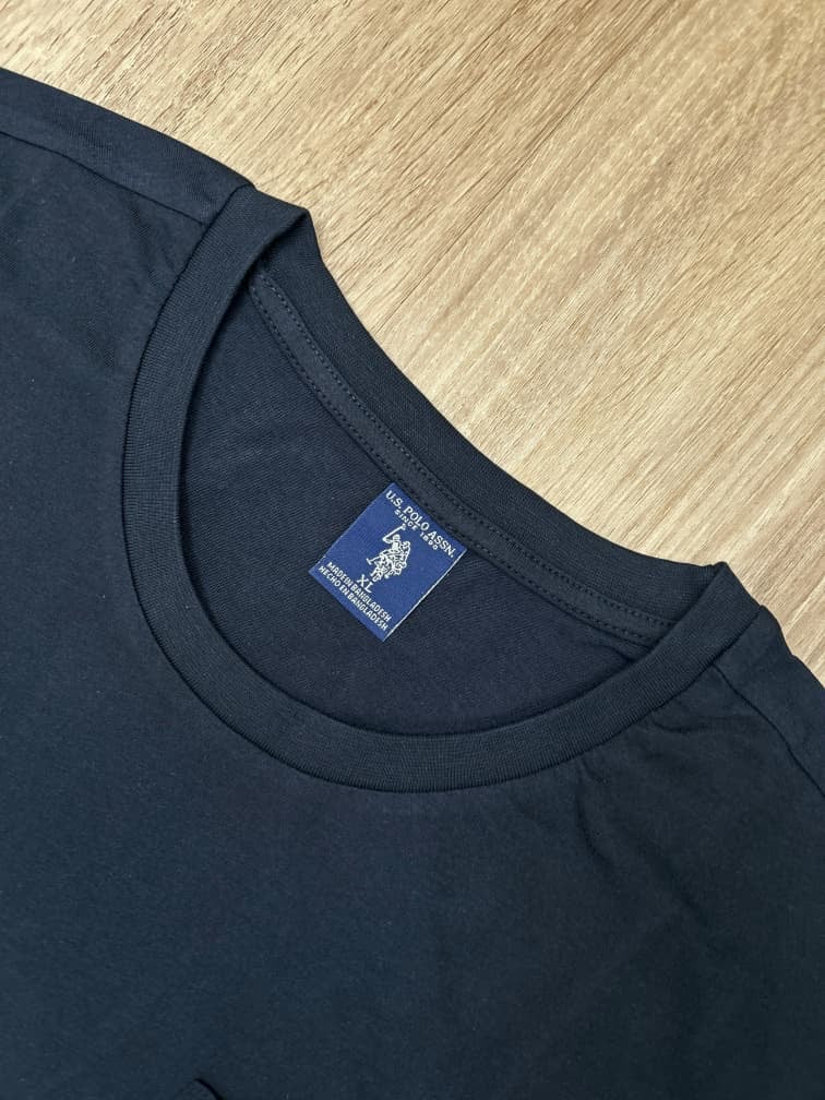 U S Polo Assn Regular Fit Cotton T Shirt With Pocket in Black