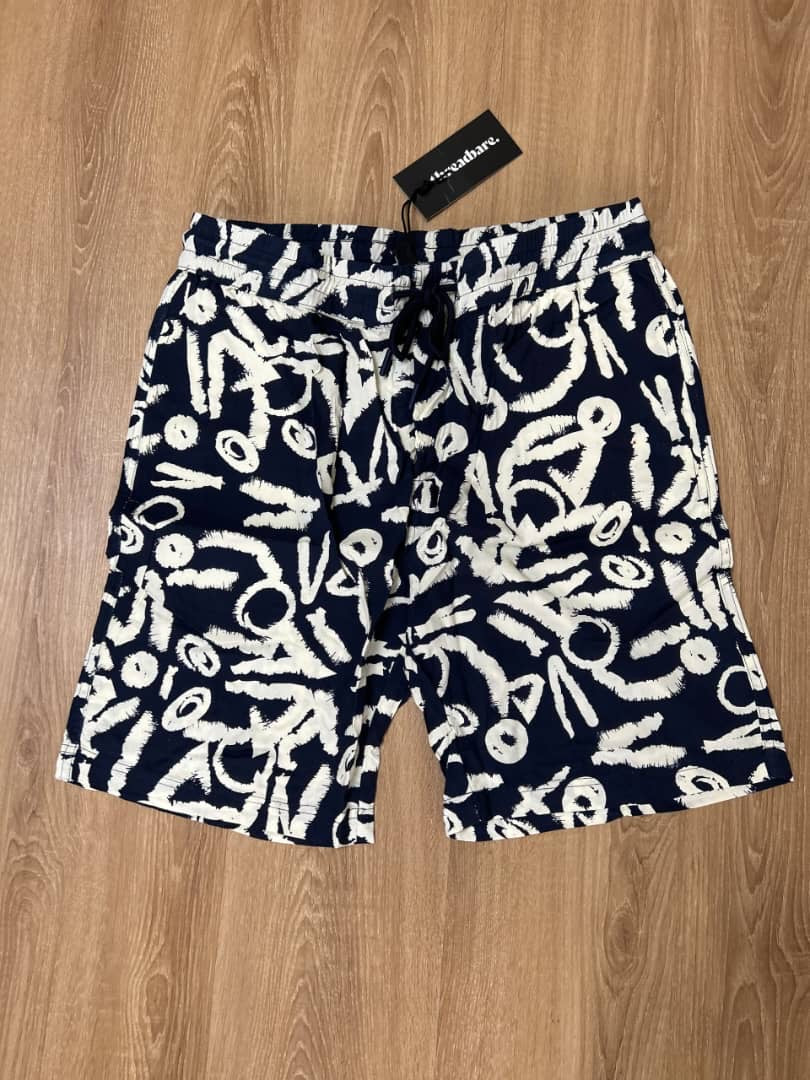 Threadbare Navy Shorts in Pattern