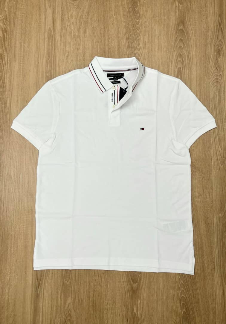Tommy Hilfiger Regular Fit White Polo Shirt With Stitch Detail