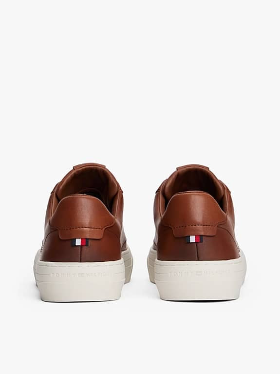 Tommy Hilfiger Brown Leather Trainers