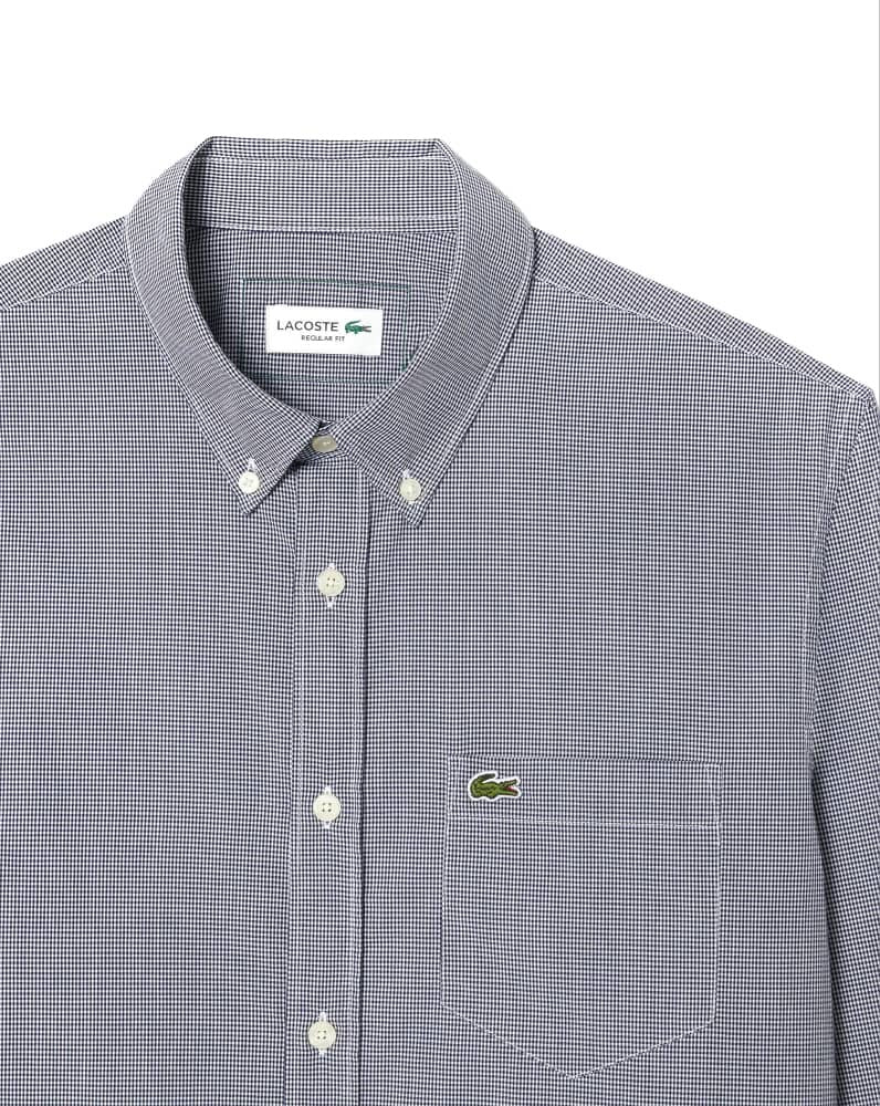 Lacoste Navy Gingham Check Shirt