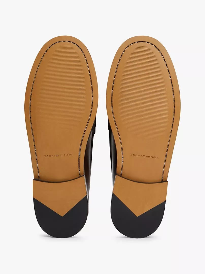 Tommy Hilfiger Leather Penny Loafers in Brown