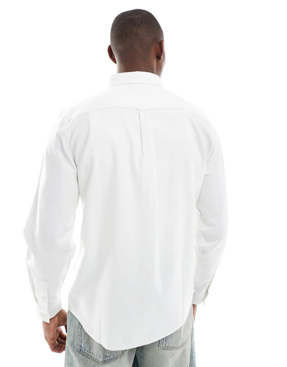 New Look Regular Fit White Plain Oxford Cotton Button Cuff Shirt