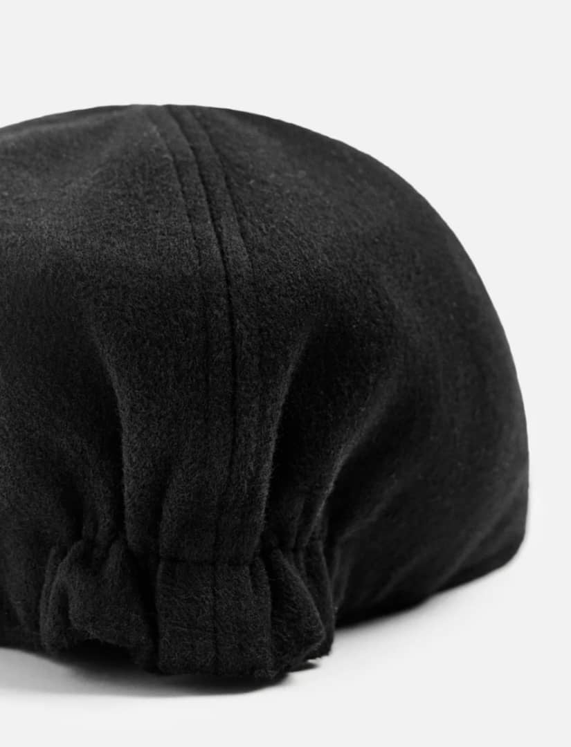 Zara Textured Flat Cap in Black
