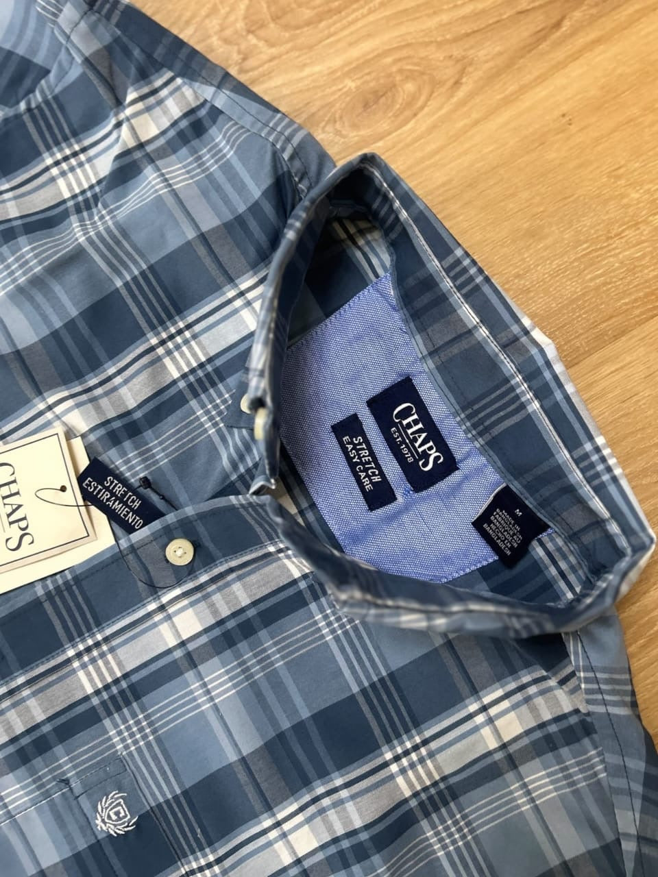 Chaps Regular Fit Cotton Shirt in Blue