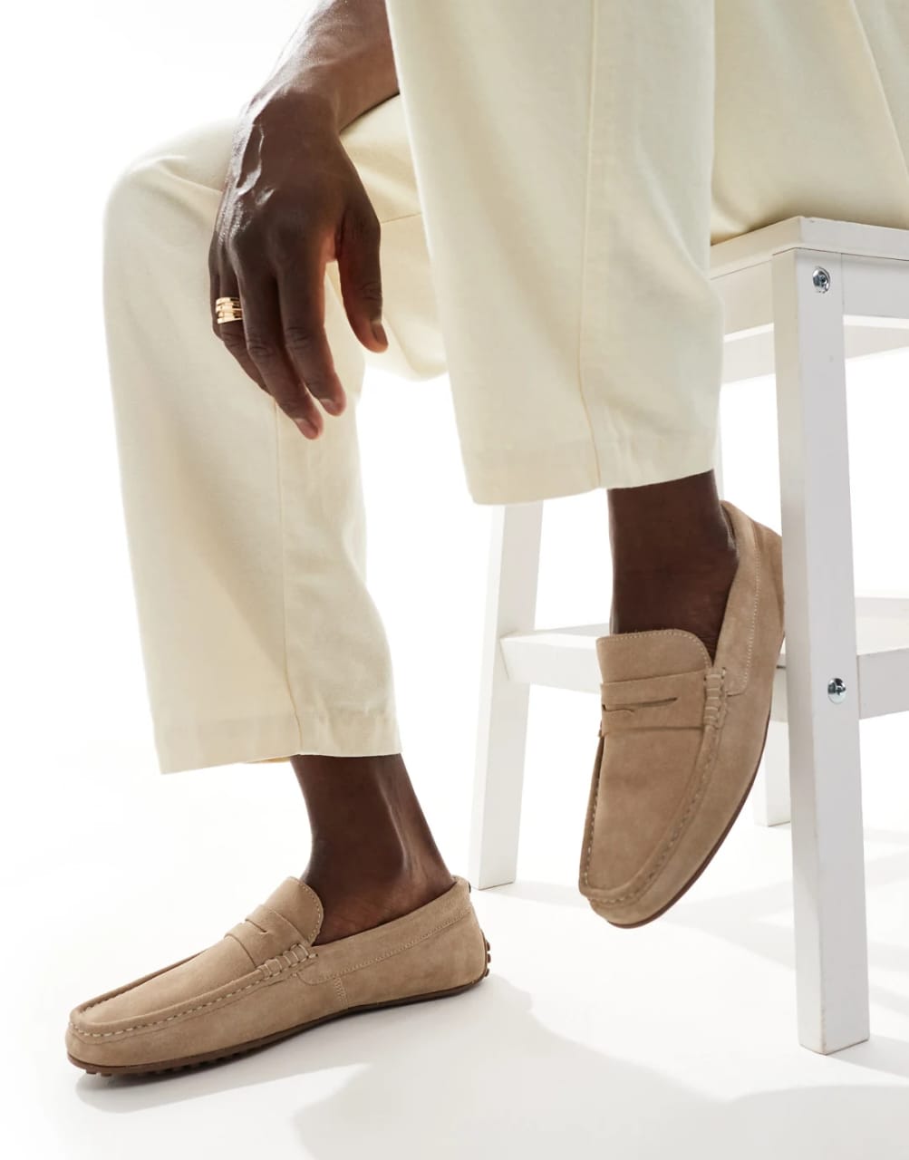 Asos Drivers in Stone Suede