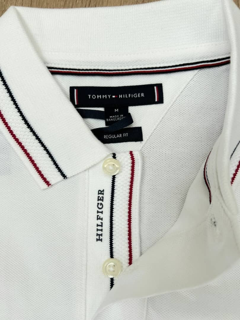 Tommy Hilfiger Regular Fit White Polo Shirt With Stitch Detail