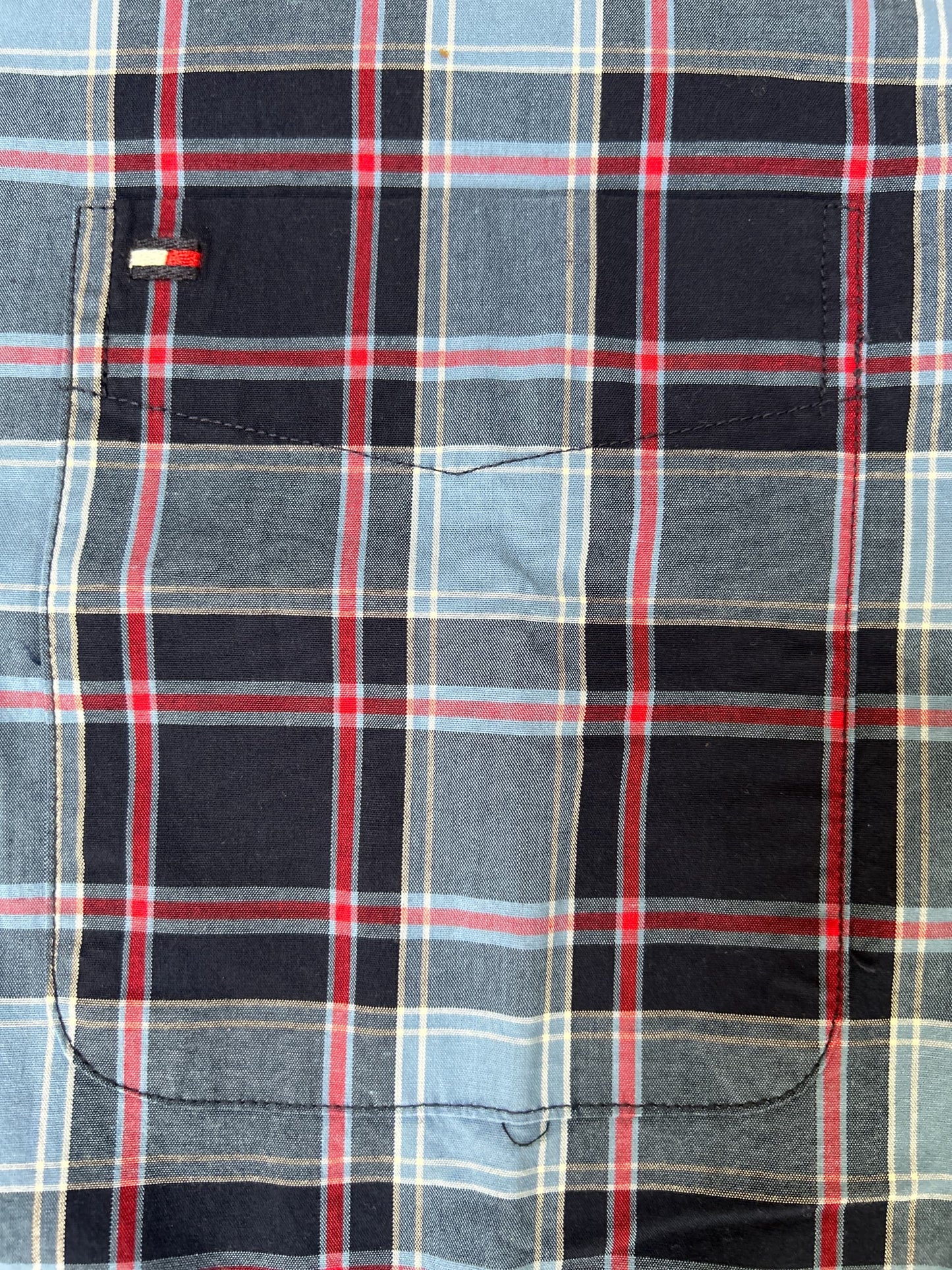 Tommy Hilfiger Regular Fit Cotton Shirt in Blue Plaid