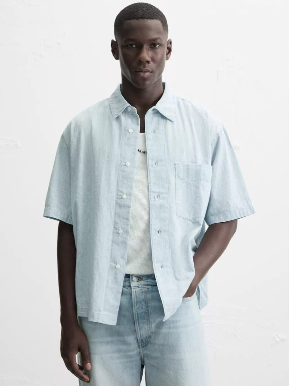 Zara Contrast Denim Shirt