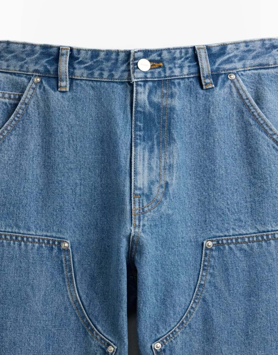 Zara Straight Fit Blue Carpenter Denim