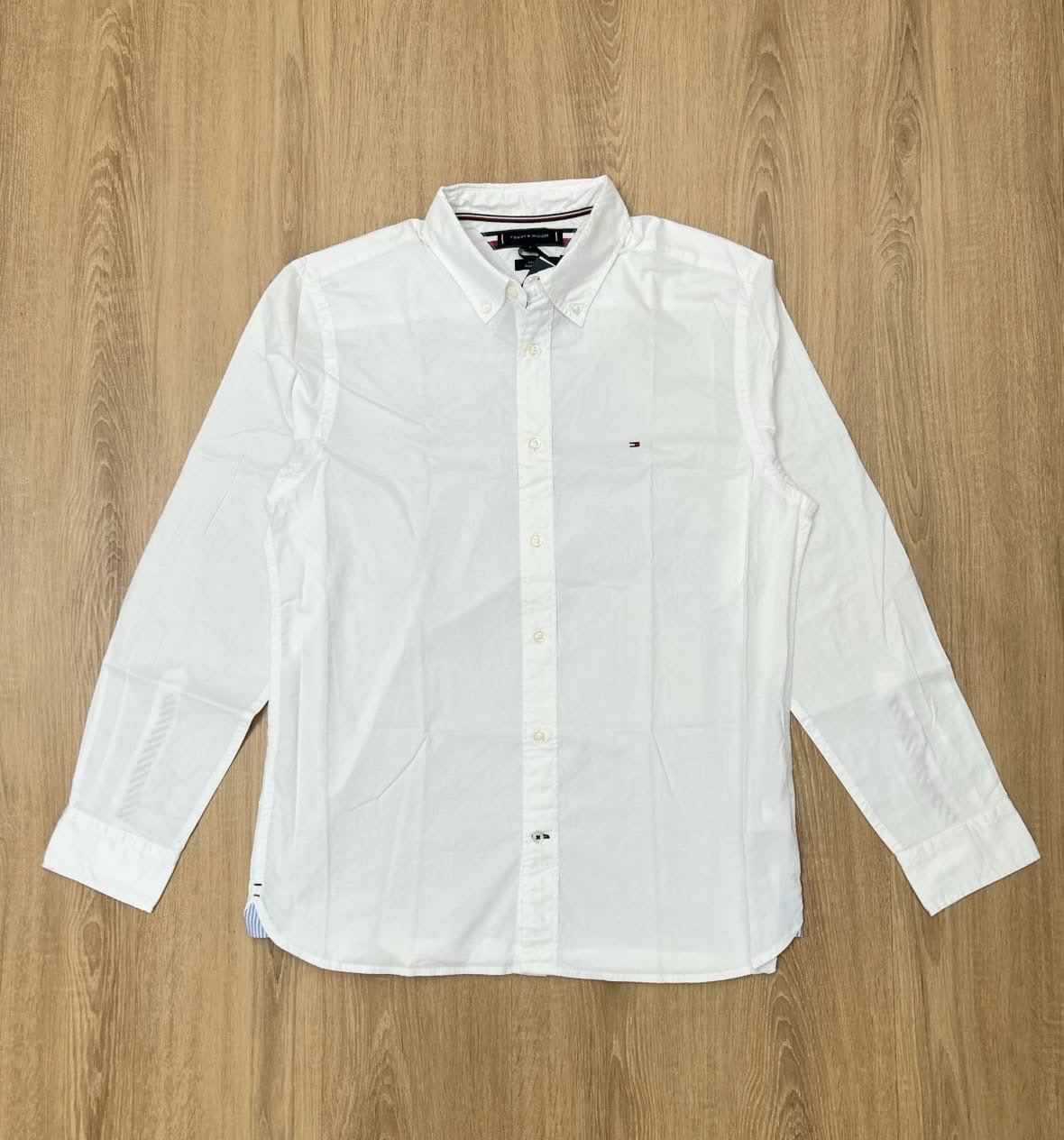 Tommy Hilfiger Regular Fit Poplin Cotton Shirt in white