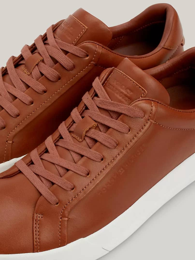 Tommy Hilfiger Brown Leather Trainers