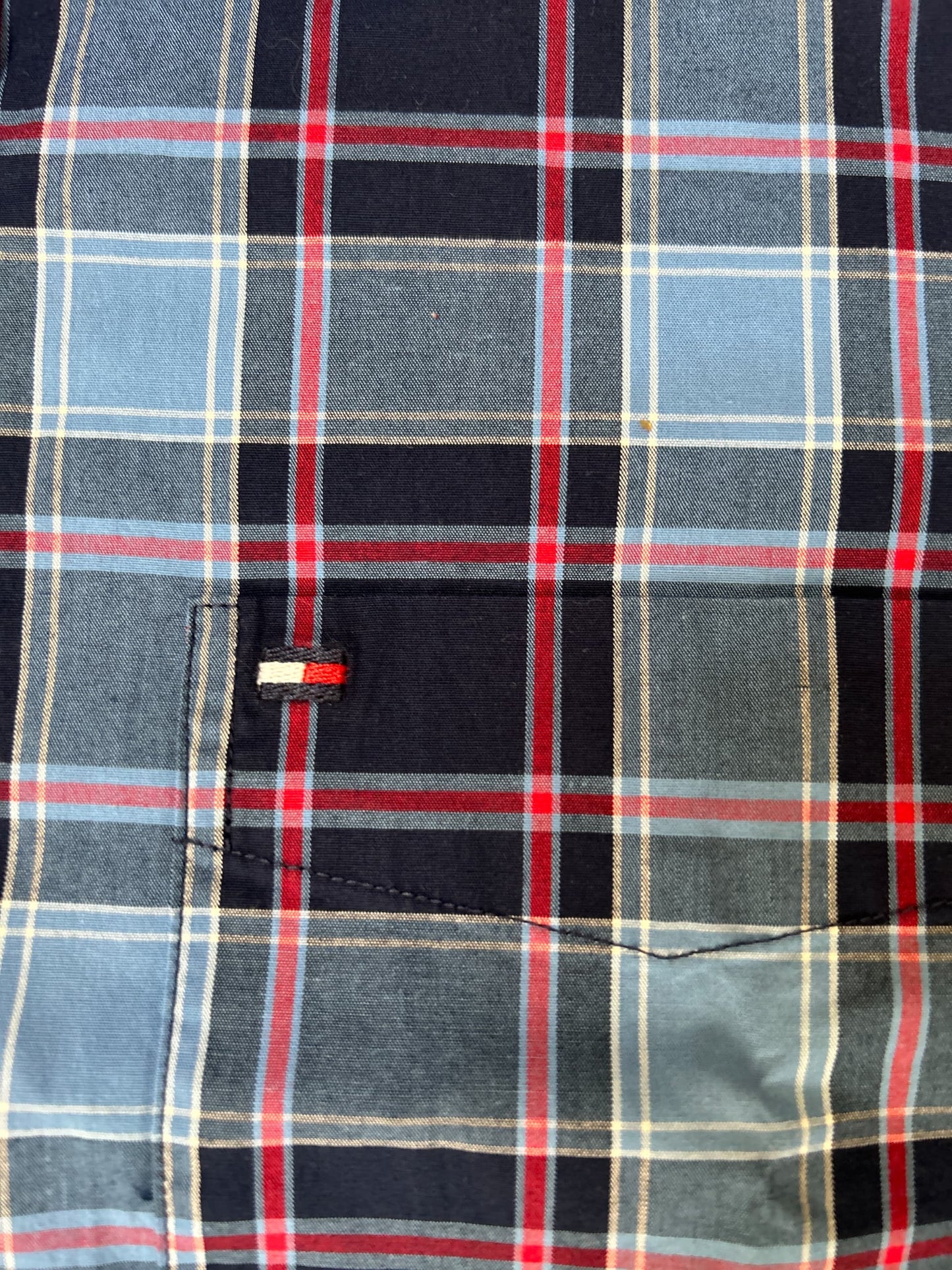 Tommy Hilfiger Regular Fit Cotton Shirt in Blue Plaid