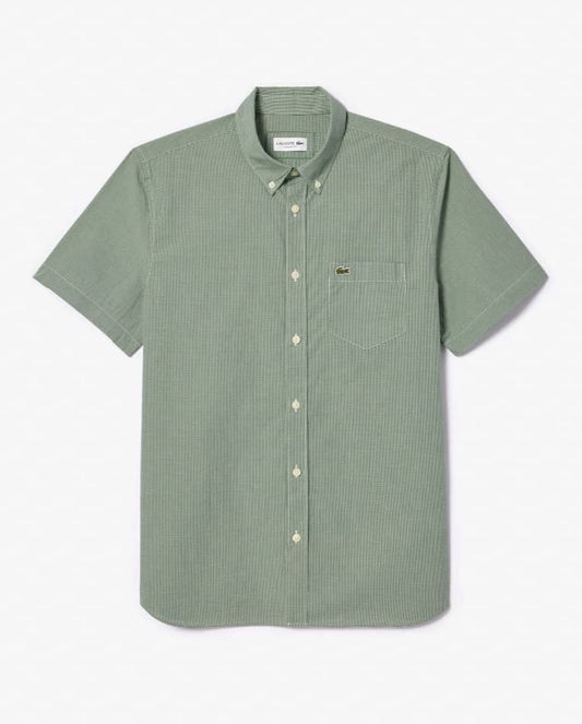 Lacoste Short Sleeved Regular Fit Gingham Print Shirt