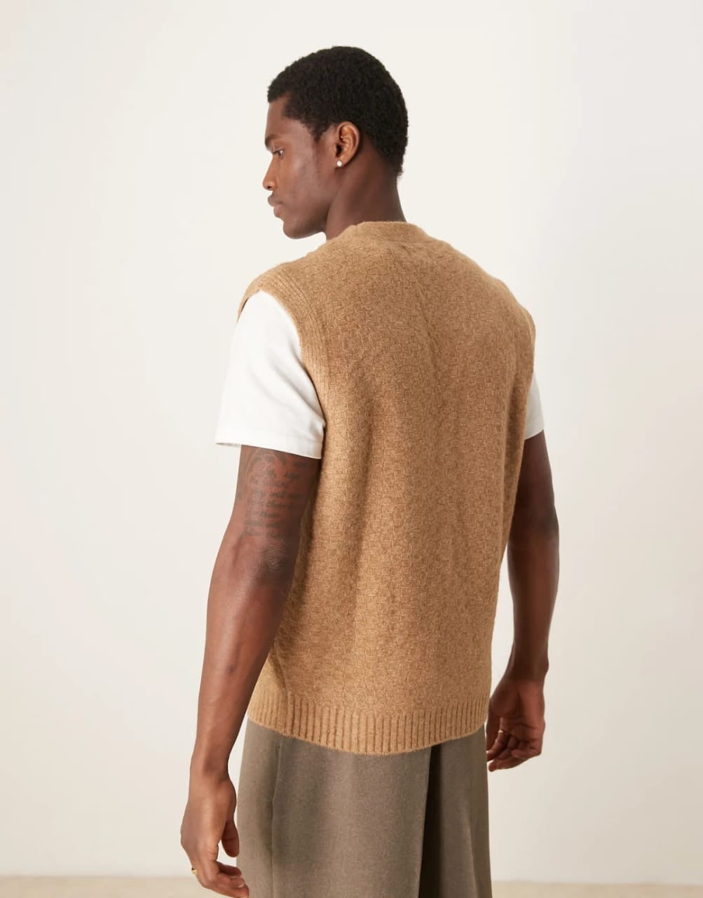 Asos Cable Knitted Sweater in Beige