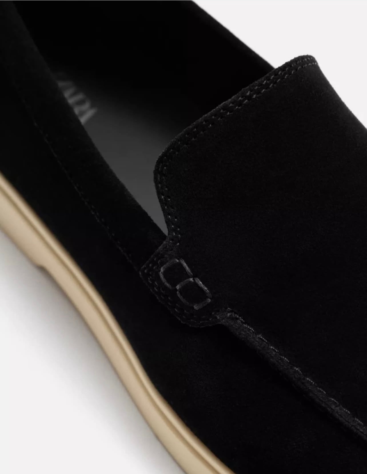 Zara Leather Loafers in Black