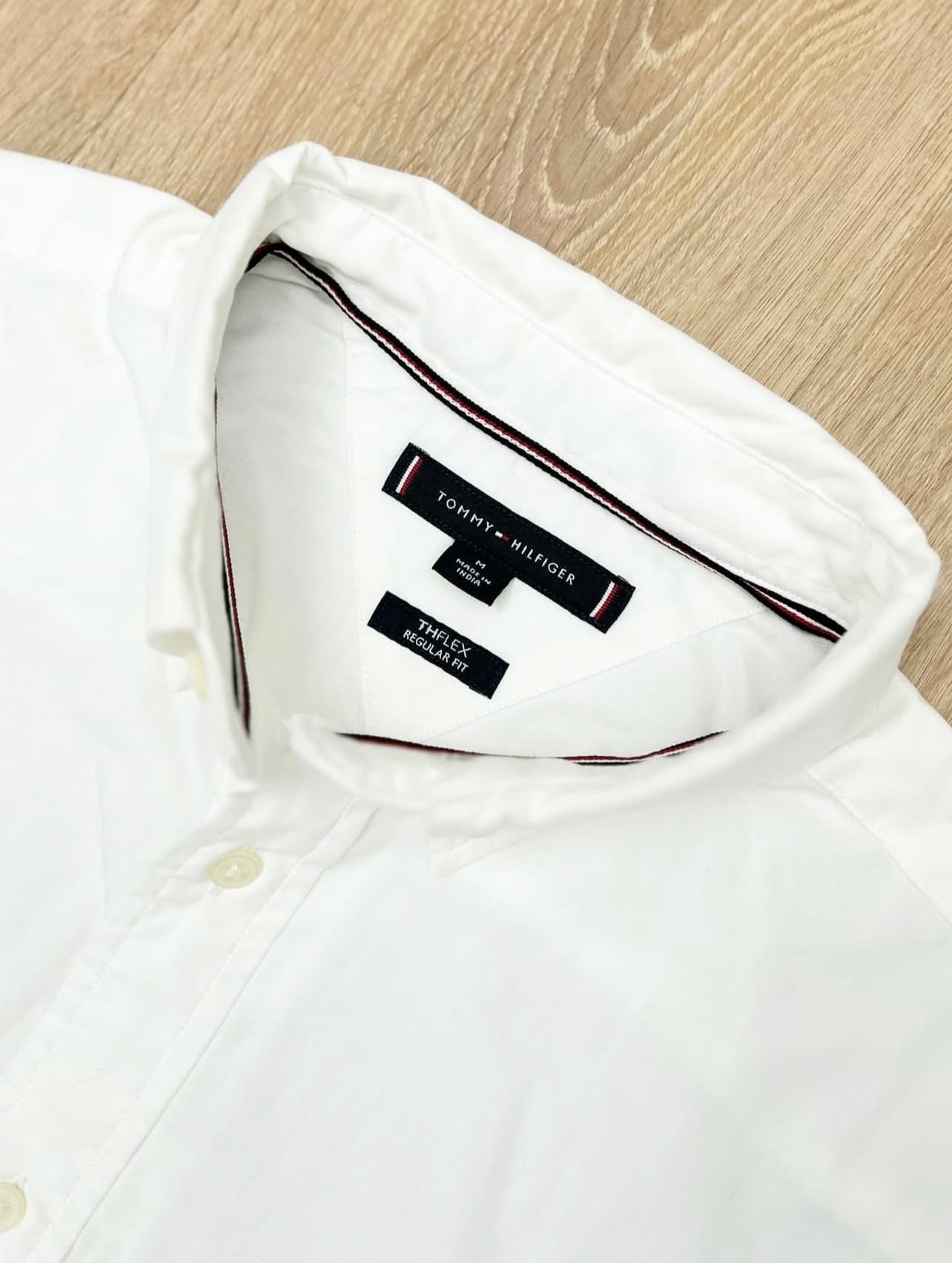 Tommy Hilfiger Regular Fit Poplin Cotton Short Sleeve Shirt in White