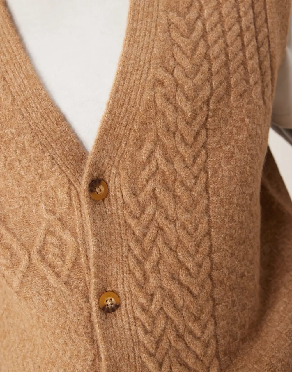 Asos Cable Knitted Sweater in Beige