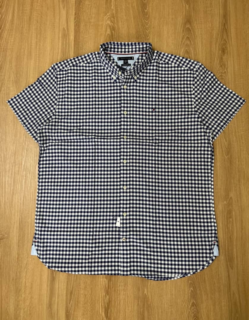 Tommy Hilfiger Regular FitOxford Cotton Check Shirt in Navy
