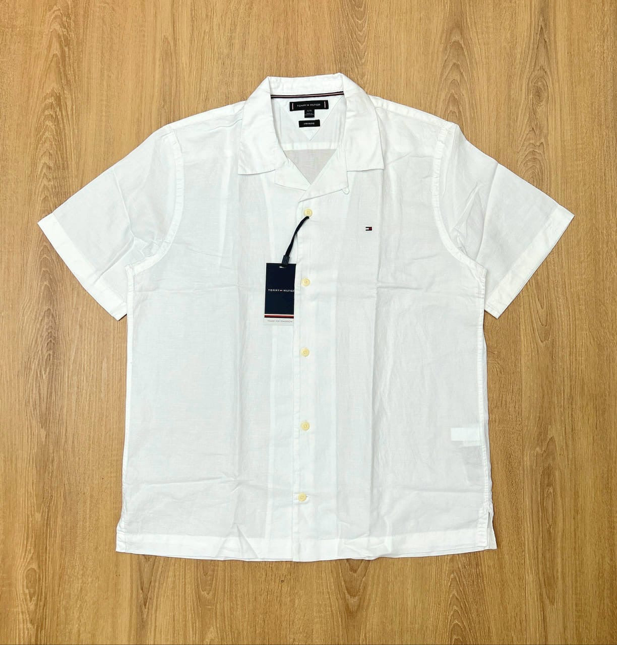 Tommy Hilfiger Linen/ Cotton Blend Shirt in White