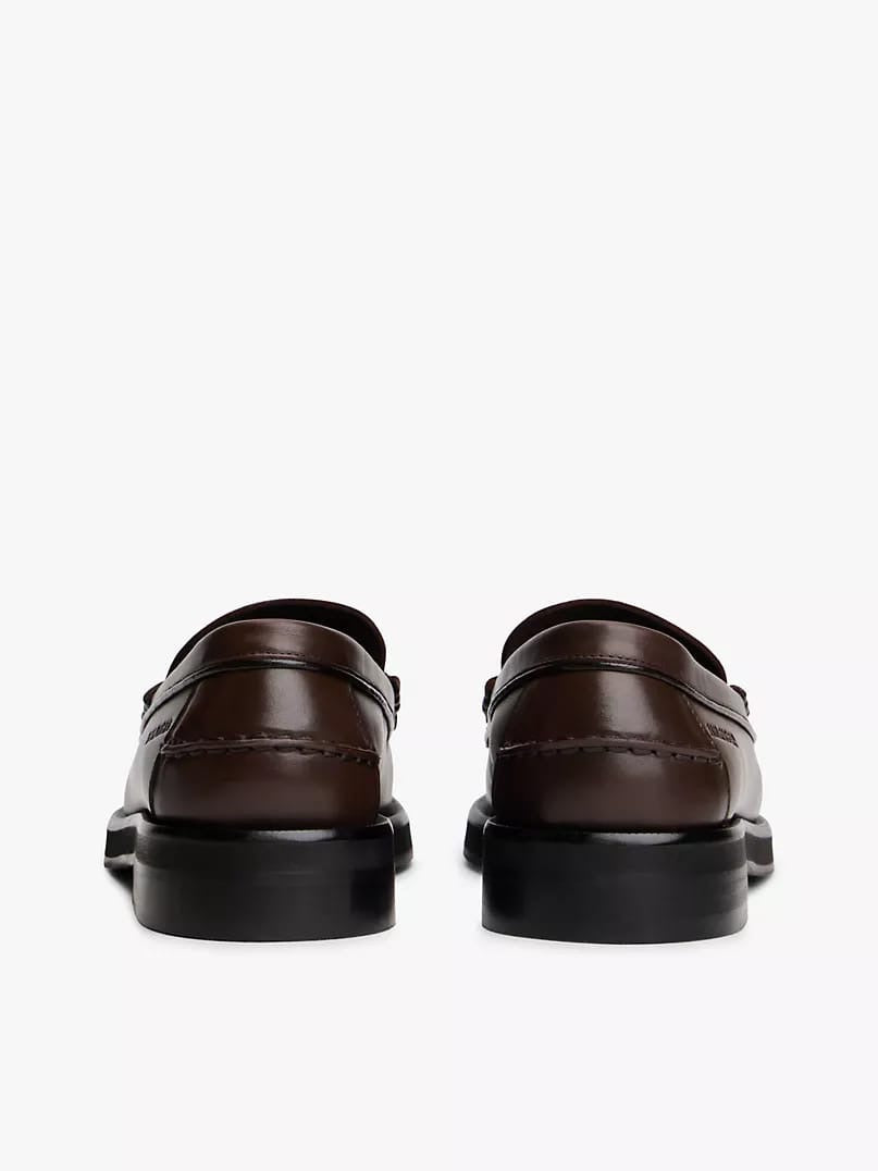 Tommy Hilfiger Leather Penny Loafers in Brown