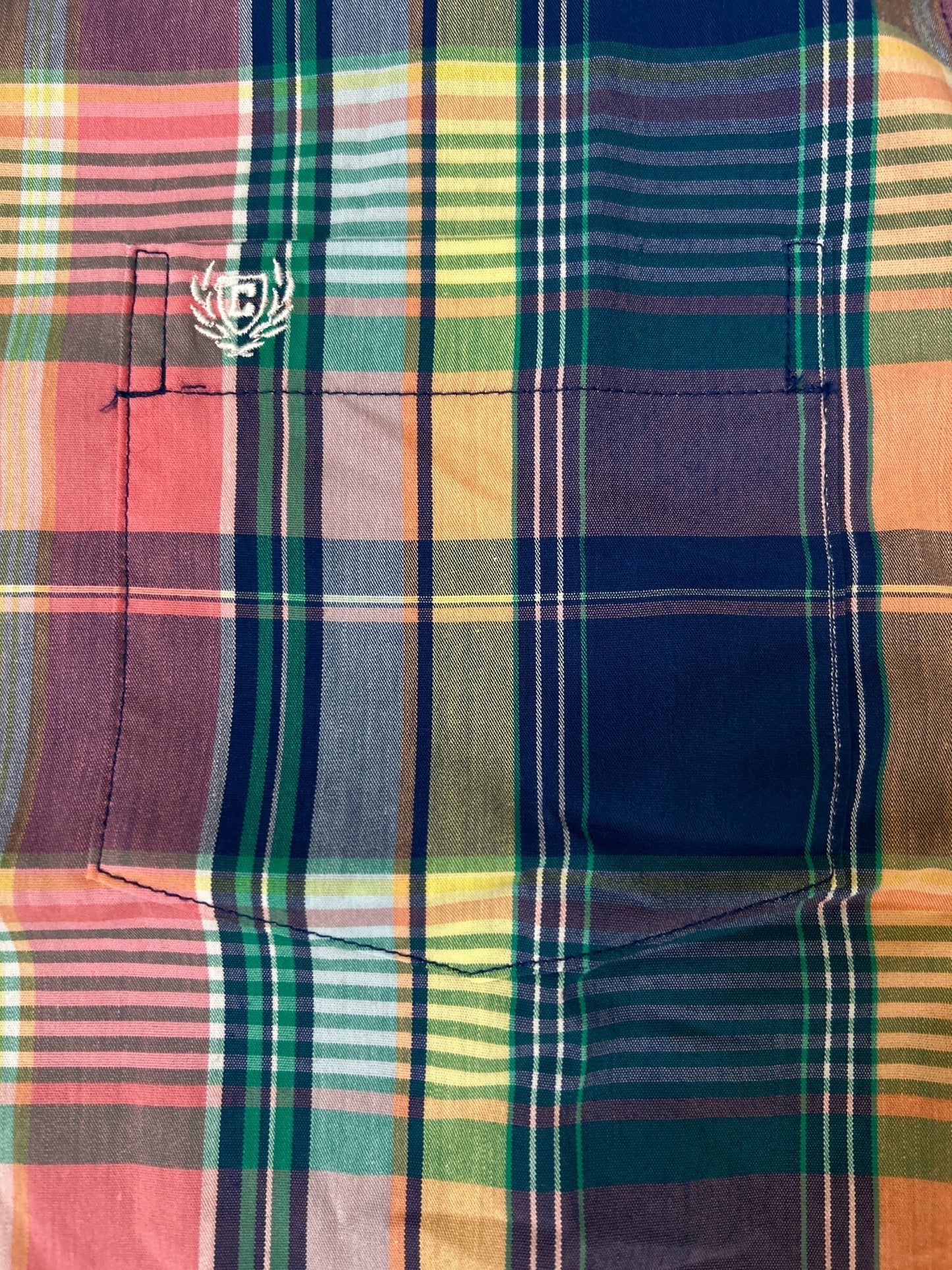 Chaps Short Sleeve Plaid Shirt in Multi color