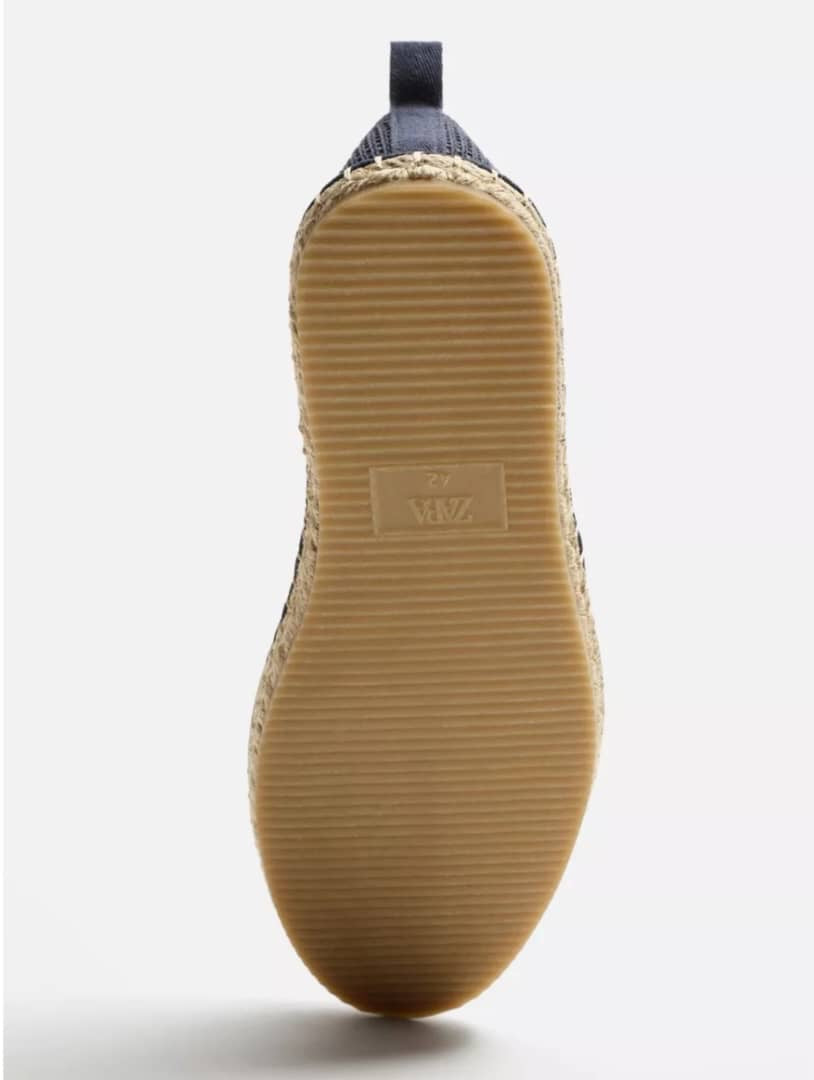 Zara Fabric Knitted Espadrilles in Navy
