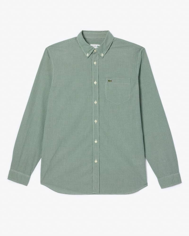 Lacoste Regular Fit Gingham Poplin Shirt
