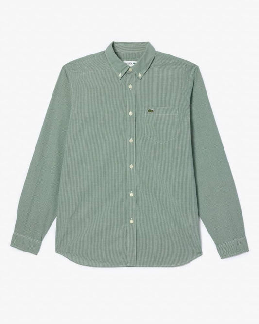 Lacoste Regular Fit Gingham Poplin Shirt